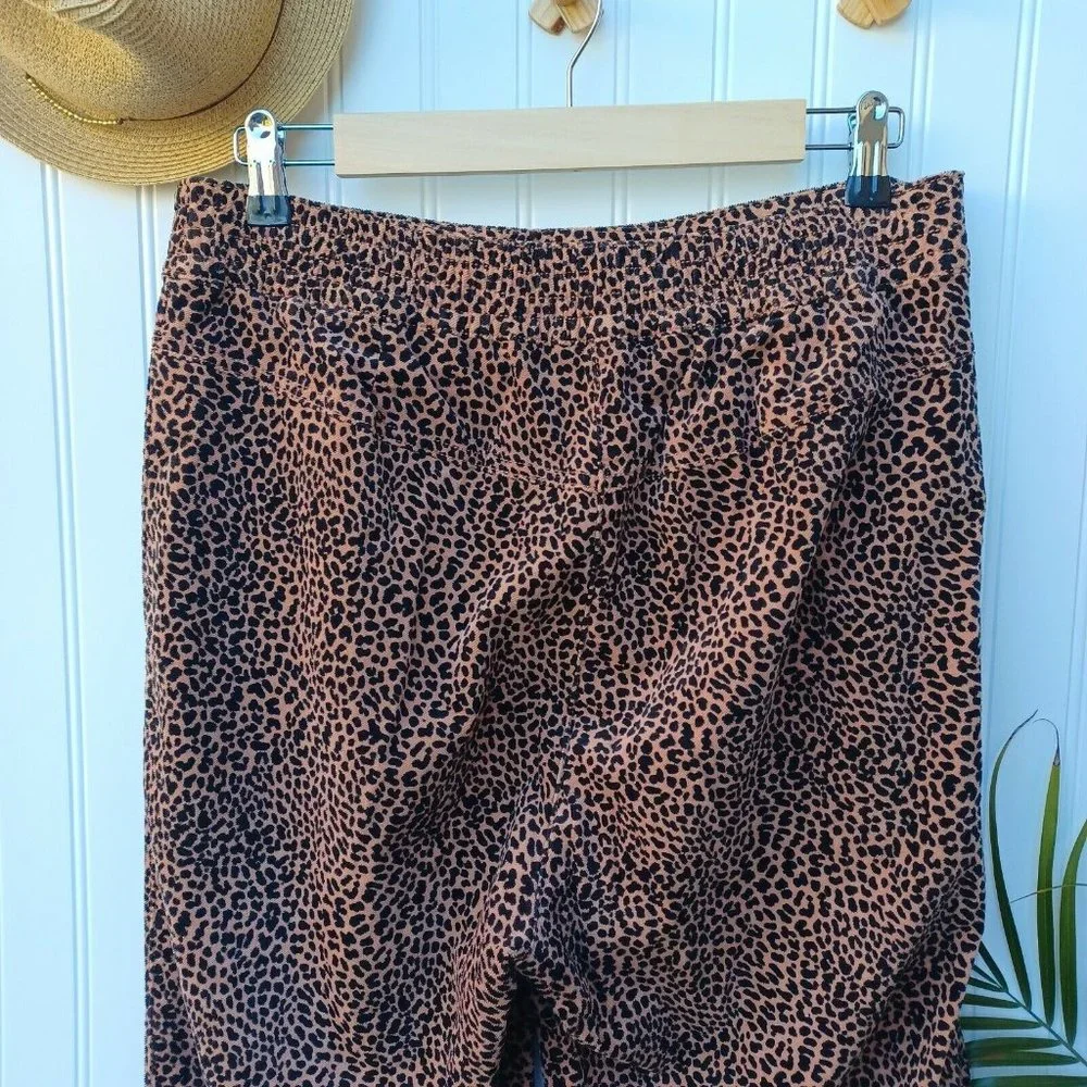 Anthropologie Kalea Corduroy  Jogger Trouser Pants Size M Cheetah Brown Black - Picture 8 of 12